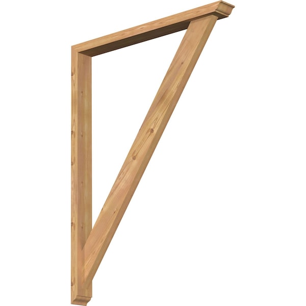 Ekena Millwork Traditional Traditional Smooth Bracket w/ Offset Brace, Western Red Cedar, 3 1/2"W x 32"D x 44"H BKT0402X32X44TRA01SWR - main